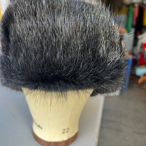 Muskrat Fur And Suede Mens Winter Trappers Style Hat